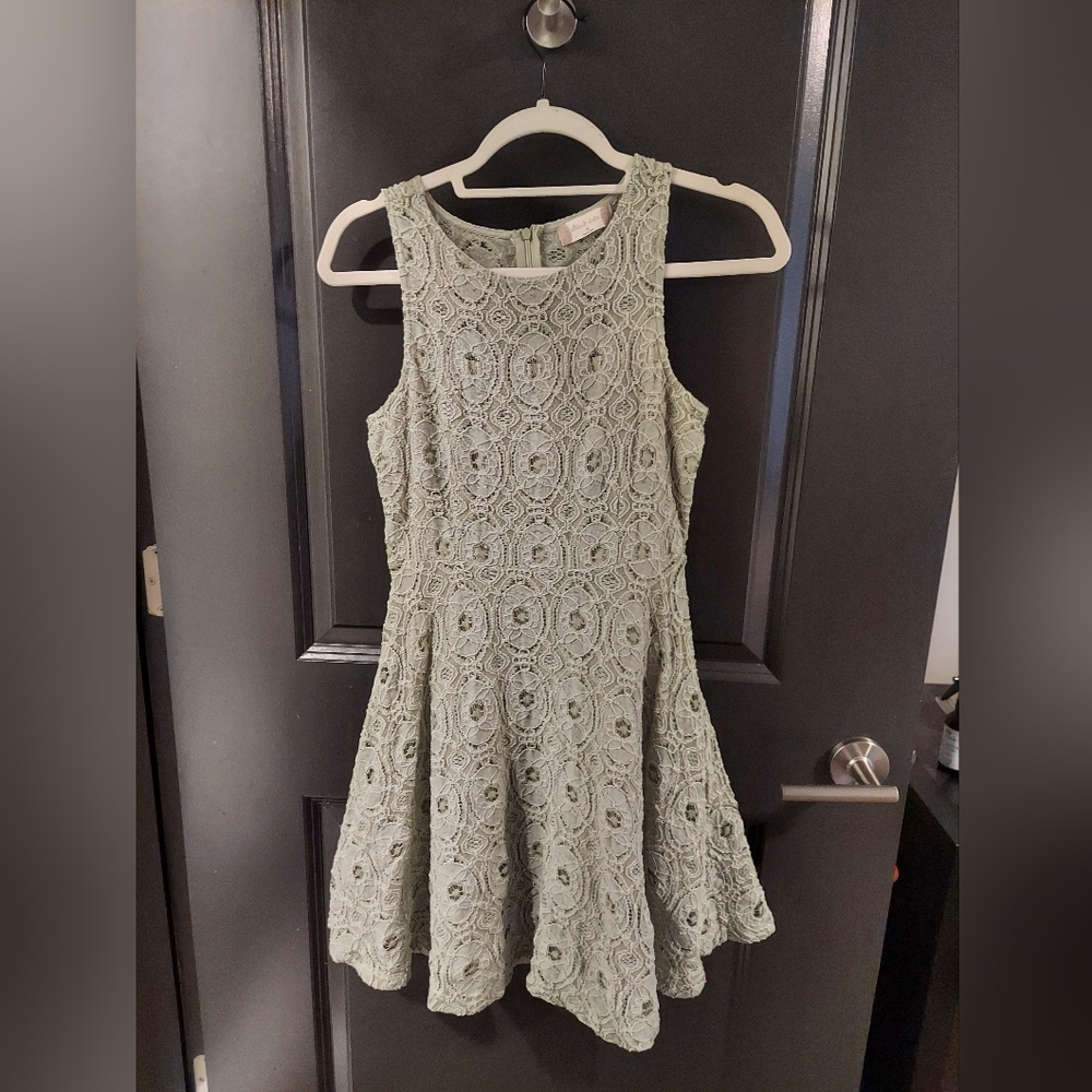Altar'd State Lace Midi Dress in Soft Green